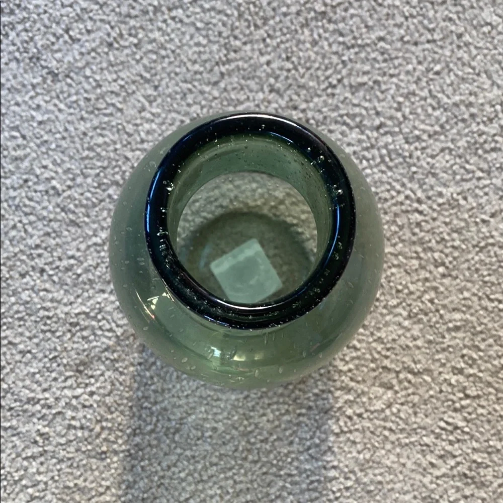 Pier 1 Green Glass Accent Vase